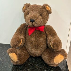Vtg 1993 GUND Jointed Chocolate Brown Teddy Bear Plush Stuffed Animal Toy